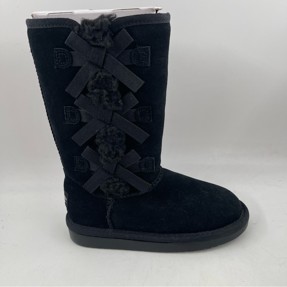 Koolaburra by Ugg Black Victoria Tall Sheepskin Winter Rain Snow Boot- Size 12 C - Picture 1 of 10